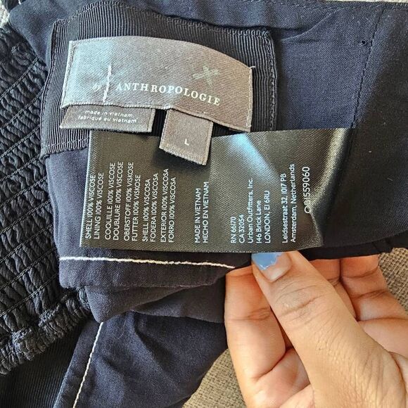 Anthropologie womens Sz L black crop top new - Picture 8 of 8
